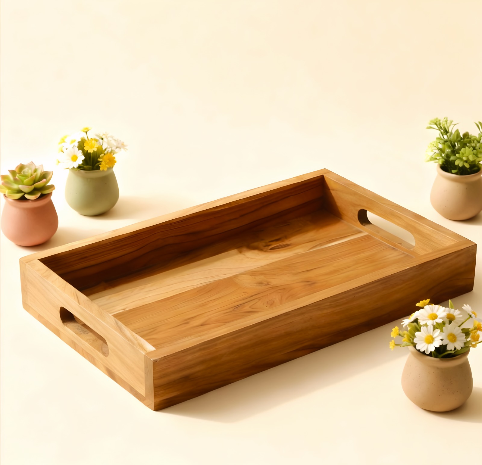 Rectangular Wooden Tray - Image 2